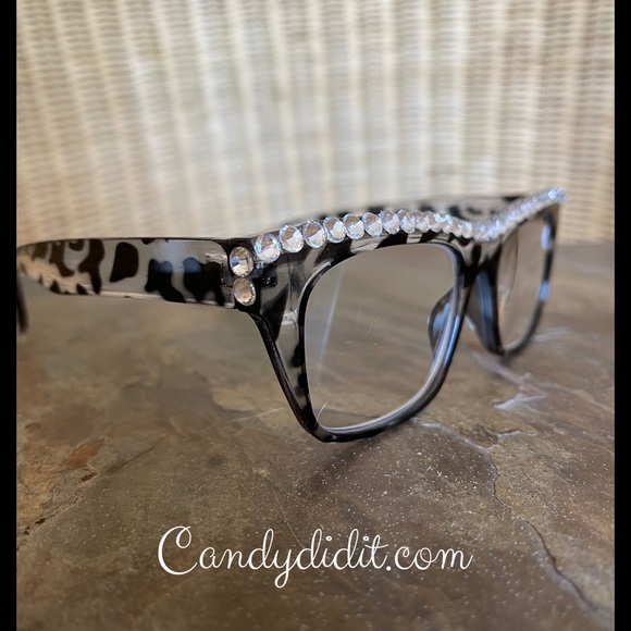 NWT Candy Did It! Black & Clear Tortoise Bling Readers Strength 2.50 With Case - Picture 7 of 10